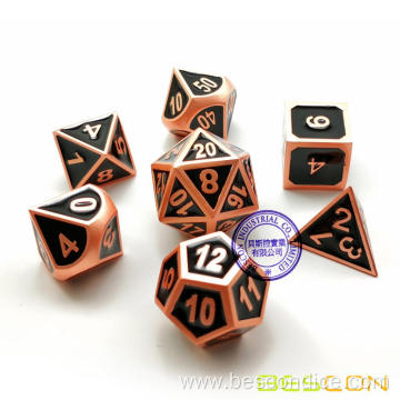 Deluxe Glossy Enamel Solid Metal Polyhedral Game Dice